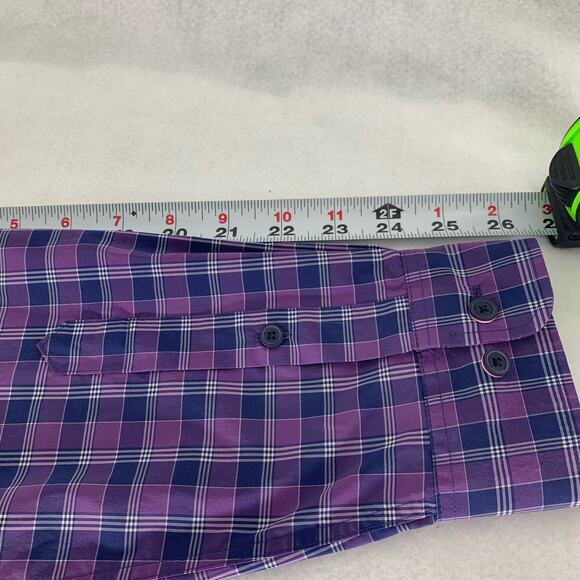 Tommy Hilfiger Purple Plaid Men’s Button Down Shirt Size L - Picture 4 of 8